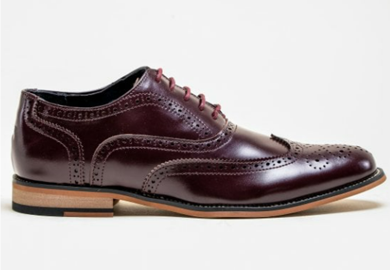 Cavani Oxford Brogue Shoe Wine-2